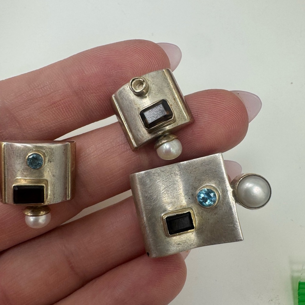 Vintage Michou Sterling Silver Earrings and Pendant Set - Picture 3 of 15